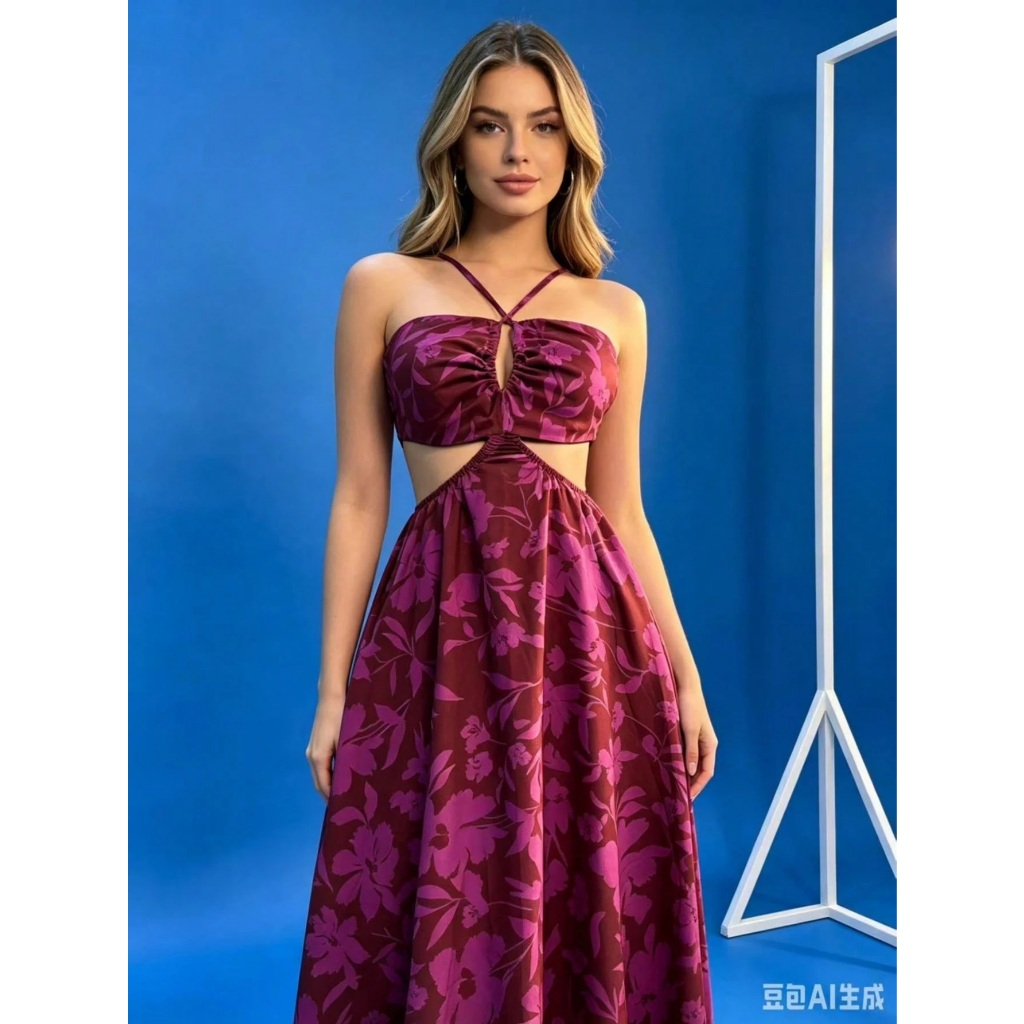 Vestido longo com bojo boho