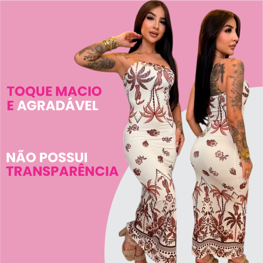 VESTIDO LONGO TOMARA QUE CAIA FLORAL