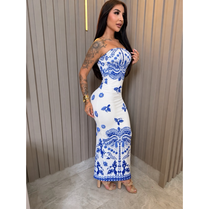 VESTIDO LONGO TOMARA QUE CAIA FLORAL