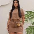 Saia Cargo Moletinho Leve Casual Moda Verão Luxo Confortável