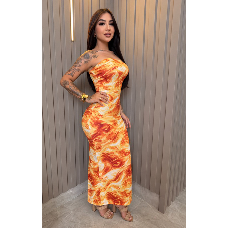 VESTIDO LONGO TOMARA QUE CAIA FLORAL