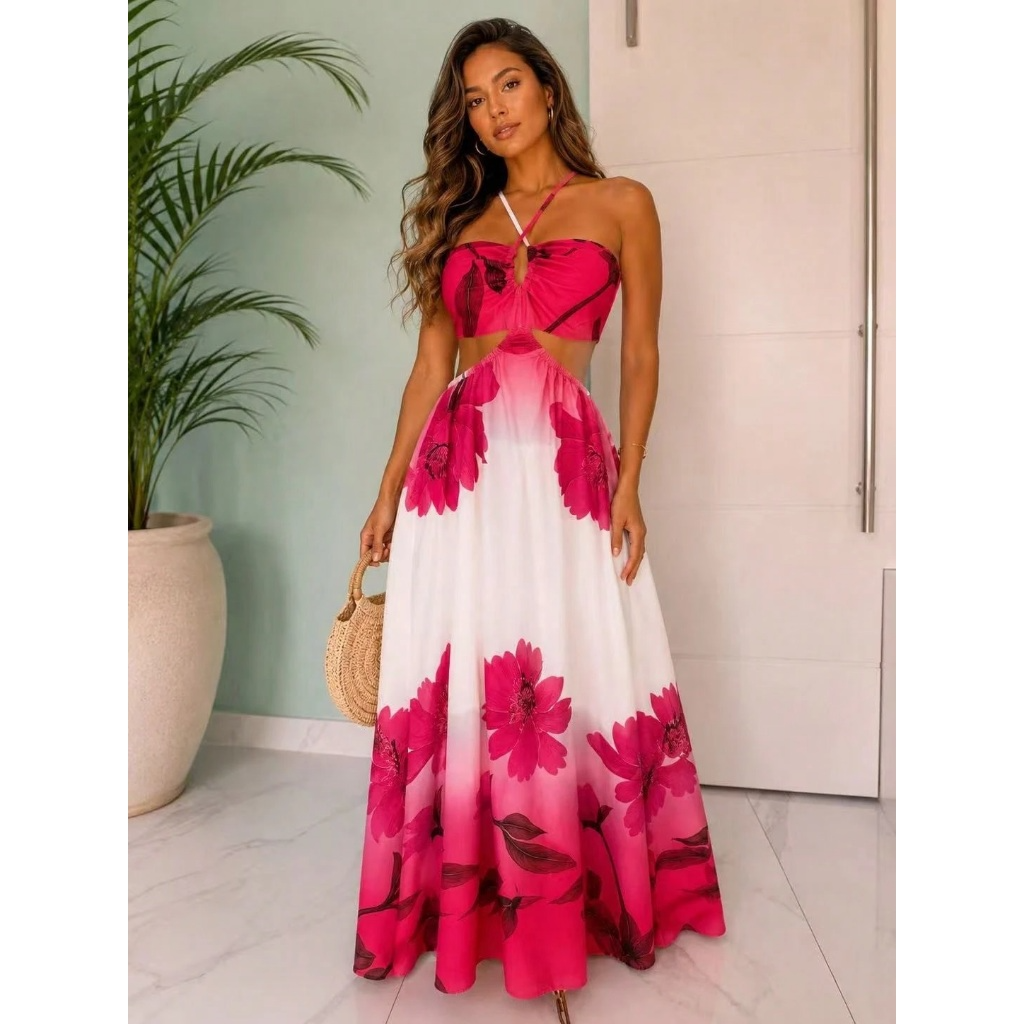 Vestido longo com bojo boho