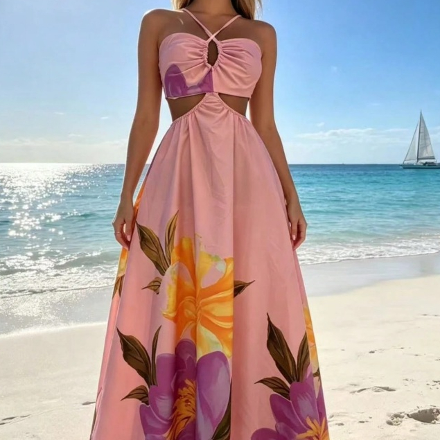 Vestido longo com bojo boho